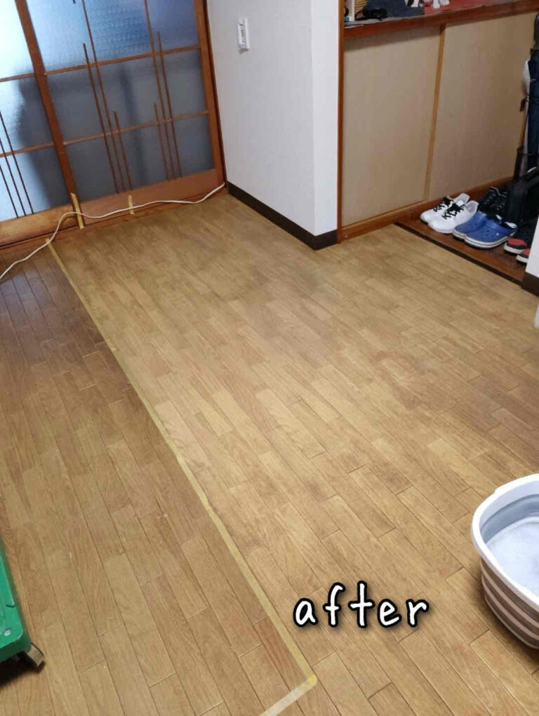 牛久市で床清掃行いました!