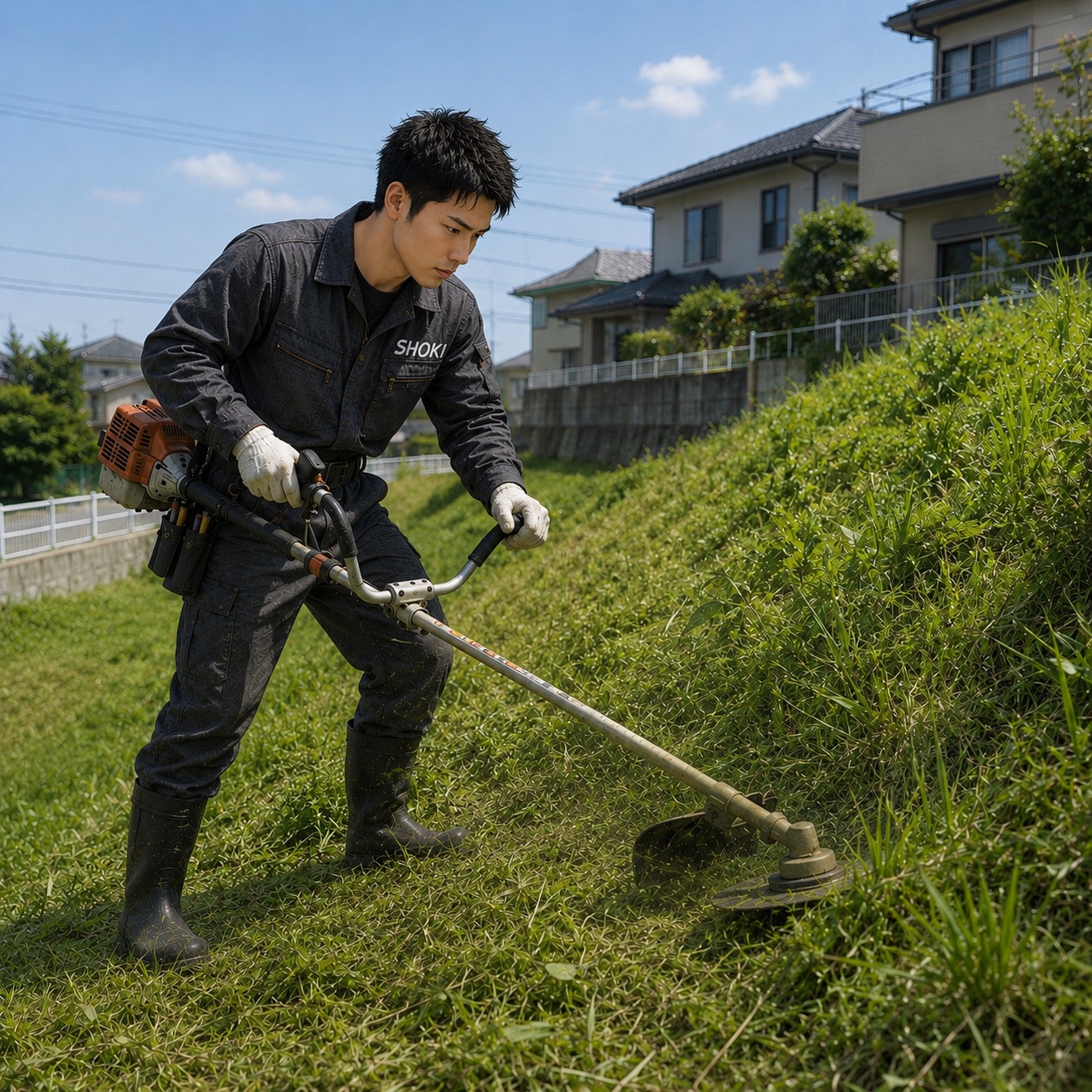 草刈り作業の様子